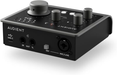 51JnGJN9AHL. AC SL1500 1781170405 8828 Audient Audio Interface iD4 MKII, Class A Console Microphone Preamp (High Speed USB-C, Monitor Mix and Monitor Panning Function, 2 Headphone Outputs, Mac/PC/iOS Compatible), Black