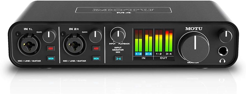 Motu M4 4×4 USB Audio Interface Bundle + Aston Origin Stereo Pair – Recording Kit for Home Studio, Podcasting & Vocal Recording