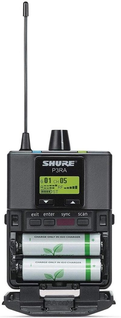 51PO2OcXNL. AC SL1200 Shure PSM 300 Twin Pack Pro Wireless in-Ear Monitor Kit, Includes P3T Transmitter, 2X P3RA Receiver and SE215-CL Earphones, G20: 488-512MHz, Black