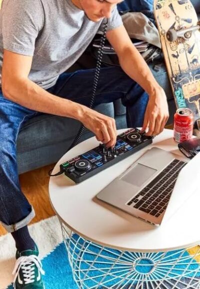 51VtycDoEgL. AC Hercules DJControl Starlight Ultra Portable Compact DJ Controller Bundle with Case, MIDI Cable, and Austin Bazaar Polishing Cloth