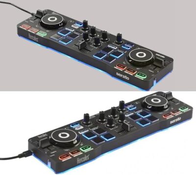51aSnkHvKOL. AC Hercules DJControl Starlight Ultra Portable Compact DJ Controller Bundle with Case, MIDI Cable, and Austin Bazaar Polishing Cloth