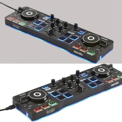 51aSnkHvKOL. AC Hercules DJControl Starlight Ultra Portable Compact DJ Controller Bundle with Case, MIDI Cable, and Austin Bazaar Polishing Cloth