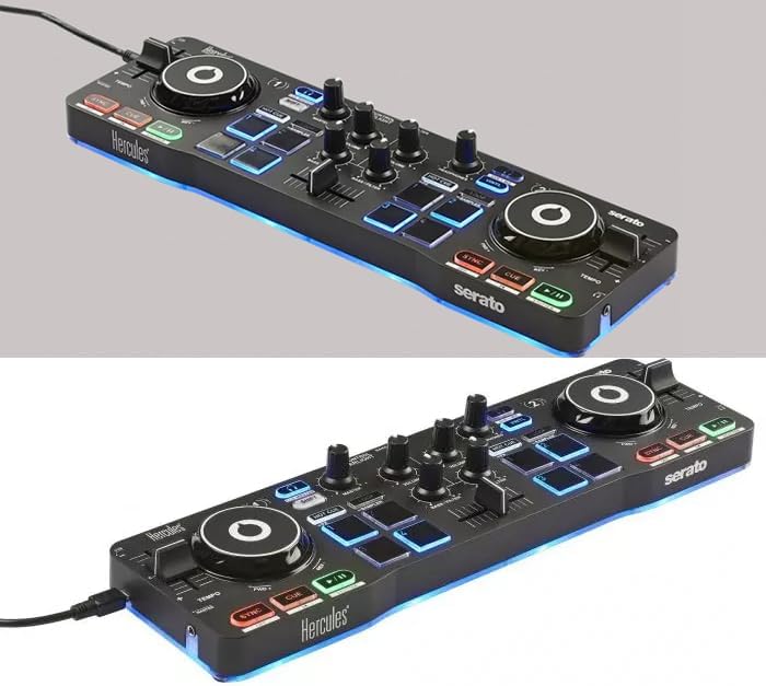 Hercules DJControl Starlight Ultra Portable Compact DJ Controller Bundle with Case, MIDI Cable, and Austin Bazaar Polishing Cloth