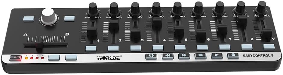 Portable Mini USB 9 Slim-Line Control MIDI Controller Keyboard Controller
