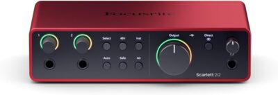 51gFsQhhswL. AC SL1500 Focusrite Scarlett 2i2 4th Gen USB Audio Interface for Recording, Songwriting, Streaming and Podcasting — High-Fidelity, Studio Quality Recording, and All the Software You Need to Record