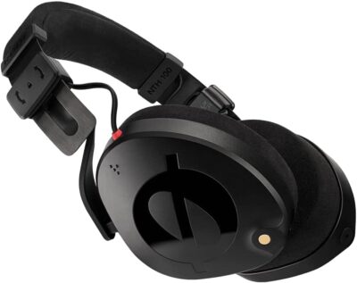 Rode PodMic Dynamic Podcasting Microphones (Pair) with 2X PSA1+ Professional Studio Boom Arms, NTH-100 Professional Closed Back Over Ear Headphones, XLR Cables and StreamEye Polishing Cloth