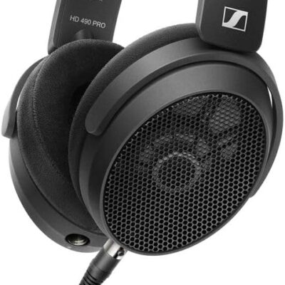 Sennheiser HD 490 PRO Professional Reference Open-Back Studio Headphones Bundled with Headphone Case + Headphones Stand + Cleaning Cloth (4 Items)