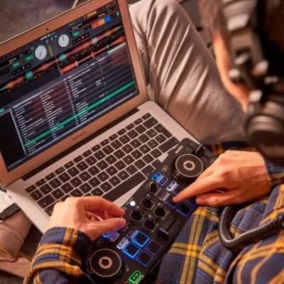 51nf2pX7aEL. AC Hercules DJControl Starlight Ultra Portable Compact DJ Controller Bundle with Case, MIDI Cable, and Austin Bazaar Polishing Cloth