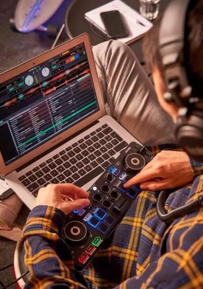 51nf2pX7aEL. AC Hercules DJControl Starlight Ultra Portable Compact DJ Controller Bundle with Case, MIDI Cable, and Austin Bazaar Polishing Cloth
