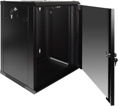 51uQbILreL. AC SL1000 NavePoint 12U Server Rack Enclosure with Glass Door, Cooling Fan, Locks, & Removable Side Panels – 12U Wall Mount Network Cabinet 19 Inch Rack 17.7 Deep (450mm)