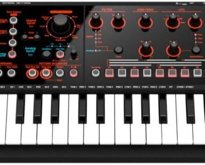 Roland JD-XI 37-Key Interactive Analog or Digital Crossover Synthesizer (Black) Bundle with XLR Cable and 2 x MIDI Cable (4 Items)