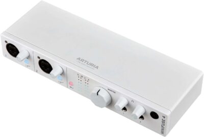 51vXSjaEd9L. AC SL1500 Arturia MiniFuse 4 White Bundle: 4×4 USB-C MIDI Audio Recording Interface with 110dB Dynamic Range, PRO-M50 Closed-Back Studio Headphones with 40mm Drivers, 2-Items
