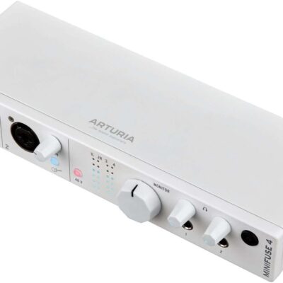 51vXSjaEd9L. AC SL1500 Arturia MiniFuse 4 White Bundle: 4×4 USB-C MIDI Audio Recording Interface with 110dB Dynamic Range, PRO-M50 Closed-Back Studio Headphones with 40mm Drivers, 2-Items