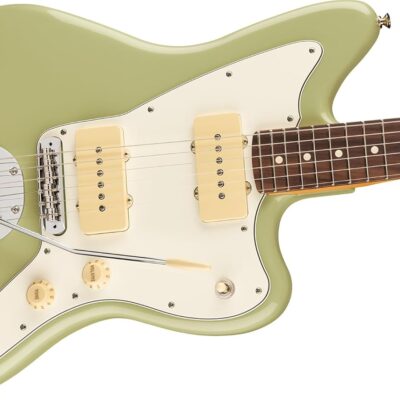 Fender Player II Jazzmaster – Birch Green Bundle with Gig Bag, Strap, Cable, 3-Pack Picks and Guitar Cleaning Kit