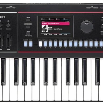 Roland JUNO-D7 Synthesizer Bundle with Adjustable Stand, Bench, Sustain Pedal, Cover, Austin Bazaar Instructional Video, and Polishing Cloth