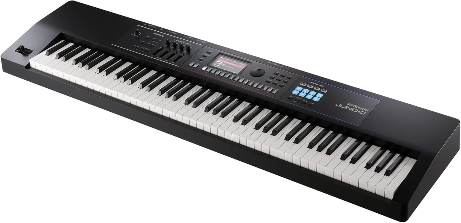 Roland JUNO-D8 Synthesizer Bundle with Adjustable Stand, Bench, Sustain Pedal, Cover, Austin Bazaar Instructional Video, and Polishing Cloth