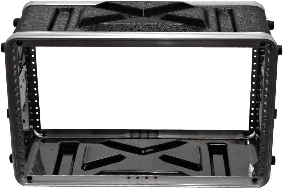 Seismic Audio – SALWR6S – Lightweight 6 Space Compact ABS Rack Case – 6U PA DJ Amp Effects Shallow Rack Case