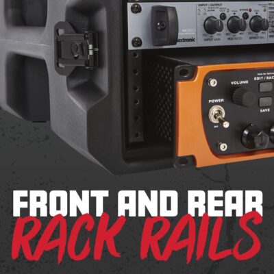 Gator Cases Pro Series 6U Rolling Rack Case with 19 Depth, Tow Handle & Recessed Wheels, Roto Molded Made in USA (G-PROR-6U-19)