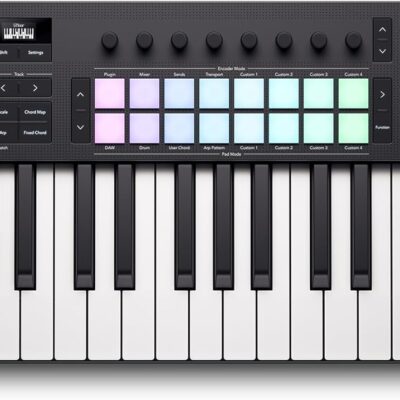 Novation Launchkey 37 MK4 — Compact 37 Key, USB, MIDI Keyboard Controller with DAW Integration. Chord Mode, Scale Mode, 8 Drum Pads, and Arpeggiator — Includes Software Bundle for Music Production