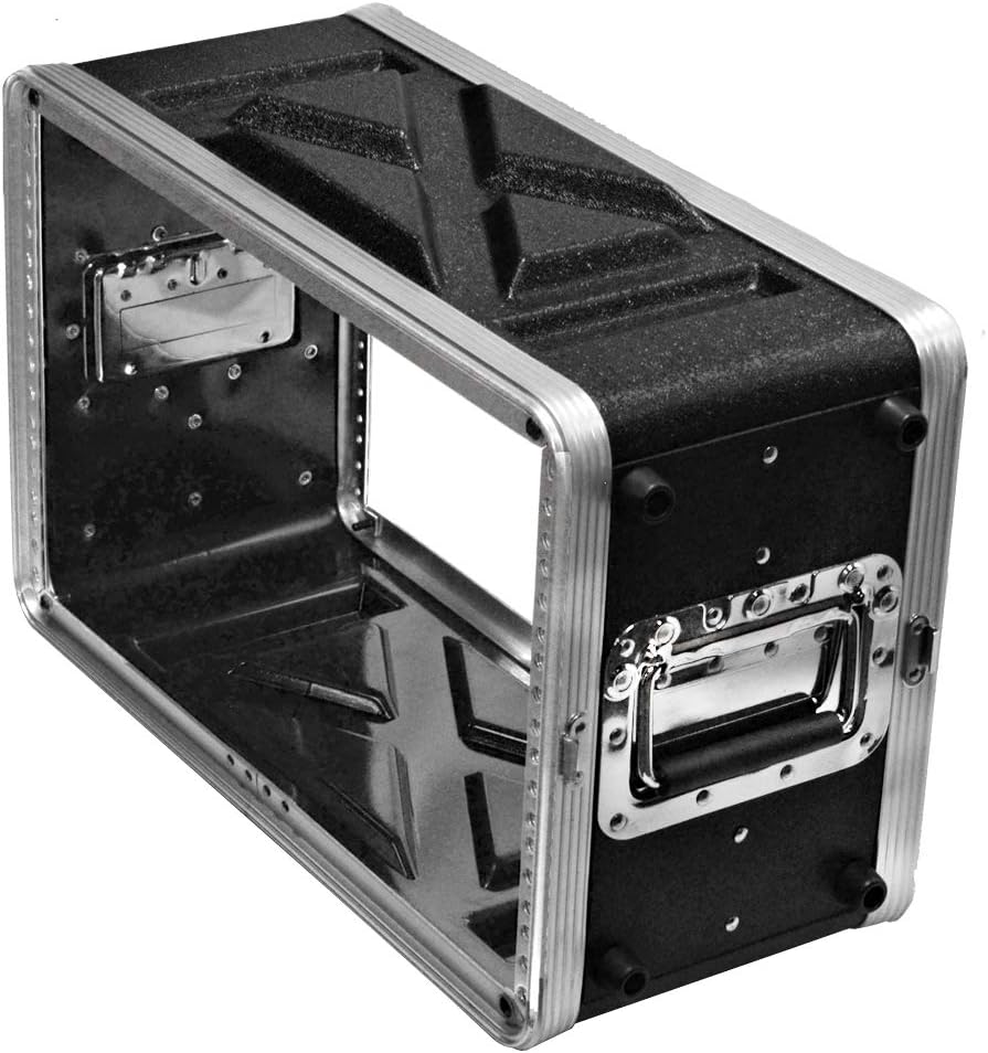 Seismic Audio – SALWR6S – Lightweight 6 Space Compact ABS Rack Case – 6U PA DJ Amp Effects Shallow Rack Case