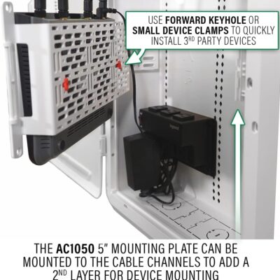 OnQ5-Inch Mounting Plate for On-Q Enclosures – Customizable Accessory for Media Panels, Structured Wiring, and Home Networking – 5 Width x 1.5x Depth – Includes Clips & Cable Mangement – AC1050-EMK
