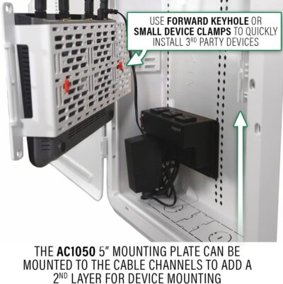 OnQ5-Inch Mounting Plate for On-Q Enclosures – Customizable Accessory for Media Panels, Structured Wiring, and Home Networking – 5 Width x 1.5x Depth – Includes Clips & Cable Mangement – AC1050-EMK