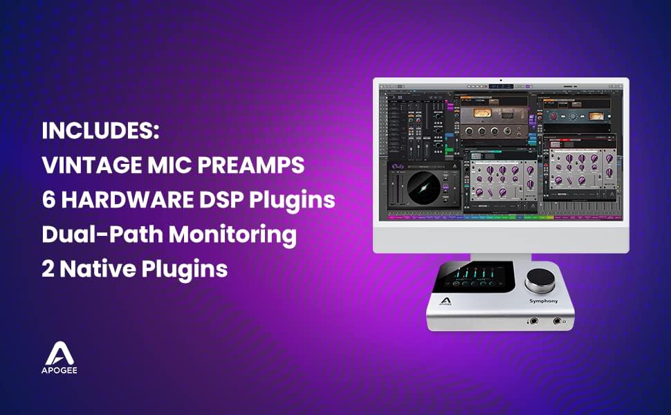 Apogee Symphony Desktop – Pro Audio Interface with Touch-Screen Display, Headphone Amp with Phantom Power for Recording, Live-Stream & Podcast, works with Mac, PC, iPhone, and iPad