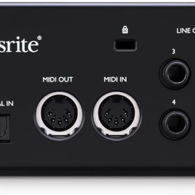 Focusrite Clarett Plus 4Pre 18-In and 8-Out Audio Interface Bundle with Headphones, 25-Feet XLR Microphone Cable (4-Pack), and TRS Cable (2-Pack) (8 Items)