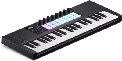 61DSD13FWoL. AC SL1500 Audiosavings Bundle: Novation LAUNCHKEY MINI 37 MK4 37-key MIDI Ableton Live Keyboard Controller Bundle with Rockville RMC-XLR High-End Metal DJ Handheld Wired Microphone Mic (2 Items)