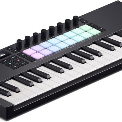 61DSD13FWoL. AC SL1500 Audiosavings Bundle: Novation LAUNCHKEY MINI 37 MK4 37-key MIDI Ableton Live Keyboard Controller Bundle with Rockville RMC-XLR High-End Metal DJ Handheld Wired Microphone Mic (2 Items)