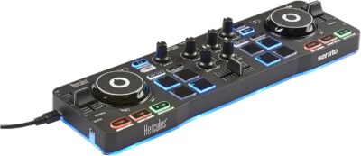 61F5soLxbL. AC SL1500 Hercules DJ Starter Kit | Starlight USB DJ Controller with Serato DJ Lite Software, 15-Watt Monitor Speakers, and Sound-Isolating Headphones