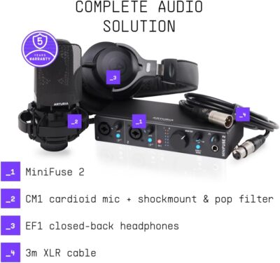 Arturia MiniFuse 2 Recording Pack – Black