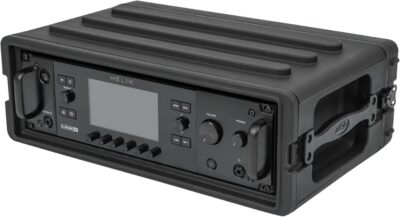 61JDMb7RJ9L. AC SL1500 SKB Shallow Rack 3U – Roto-Molded for Durability & Impact Resistance, Waterproof & Stackable Design, with Twist Latches & Rubber Feet – Ideal for Secure Equipment Storage & Transport, Black
