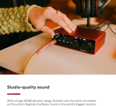 61JySoTVDL. AC SL1500 1 Focusrite Scarlett Solo 4th Gen USB Audio Interface, for the Guitarist, Vocalist, or Producer — High-Fidelity, Studio Quality Recording, and All the Software You Need to Record