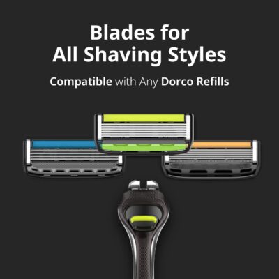 DORCO Pace 6 Pro – Six Blade Razor System with Trimmer – 12 Pack Refill (No Handle)