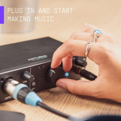 Arturia – MiniFuse 4 – Compact USB Audio & MIDI Interface with Creative Software for Recording, Production, Podcasting, Guitar – White