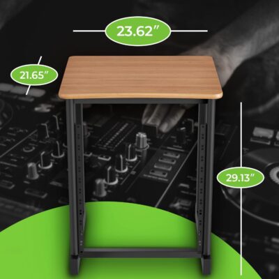 61MvWtQmg3L. AC SL1500 GEARit 12U Audio Rack, 19 Inch Steel AV Rack, Server Rack and Network Rack Stand with Flat Oak Top, Rack for Music Gear, Mixers, Network Equipment, Server Hardware and Audio Components