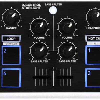 61P8o756zcS. AC SL1500 Hercules DJControl Starlight Portable 2-Channel DJ Controller with USB-C to USB-A Adapter – Compact and Lightweight DJ Controller for Beginners and Pros, Perfect for Mixing and Scratching