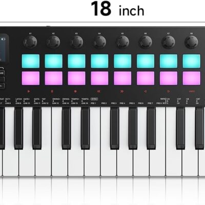 Donner STARRYKEY-37 PLAY MIDI Keyboard Controller, 37 Key Portable MIDI Controller with 128 Build-in Voices, 16 Drum Pads, Arpeggio, Sequencer, USB/Wireless Connection, 4 DAW Software & 40 Courses