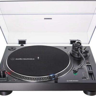 Audio-Technica AT-LP120XUSB Direct-Drive Turntable (Analog & USB), Black, Hi-Fidelity, Plays 33 -1/3, 45, and 78 RPM Records, Convert Vinyl to Digital (Renewed)