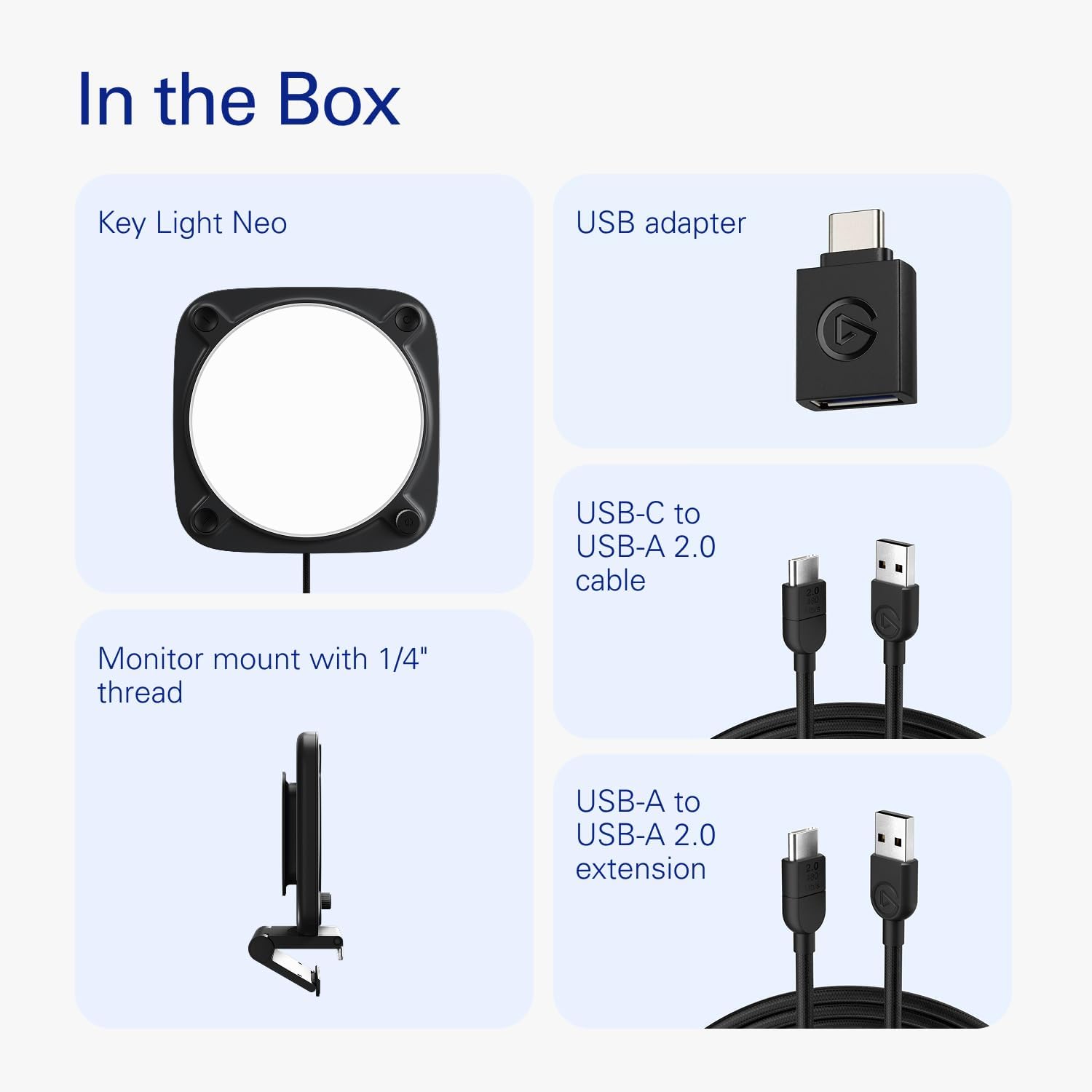 Elgato Key Light Neo Black: Studio Light, Monitor Mount, Wi-Fi