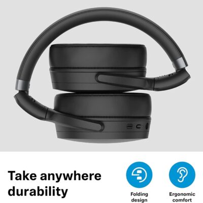 Sennheiser HD 450SE Black Bluetooth 5.0 Wireless Headphone with Alexa Built-in – Active Noise Cancellation, 30-Hour Battery Life, USB-C Fast Charging, Foldable – Black