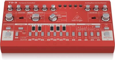 Behringer TD-3-RD Analog Bass Line Synthesizer with VCO, VCF, 16-Step Sequencer, Distortion Effects and 16-Voice Poly Chain