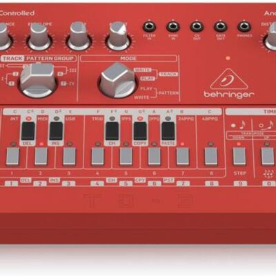 Behringer TD-3-RD Analog Bass Line Synthesizer with VCO, VCF, 16-Step Sequencer, Distortion Effects and 16-Voice Poly Chain