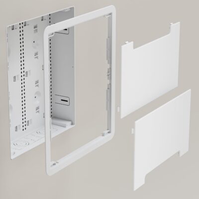 Legrand – OnQ Cable Management, In-Wall Media Box, Dual Purpose Structured Wiring Enclosure with Mounting Bracket, Home Networking Panel, 17 inch, White, ENP1705NAV1