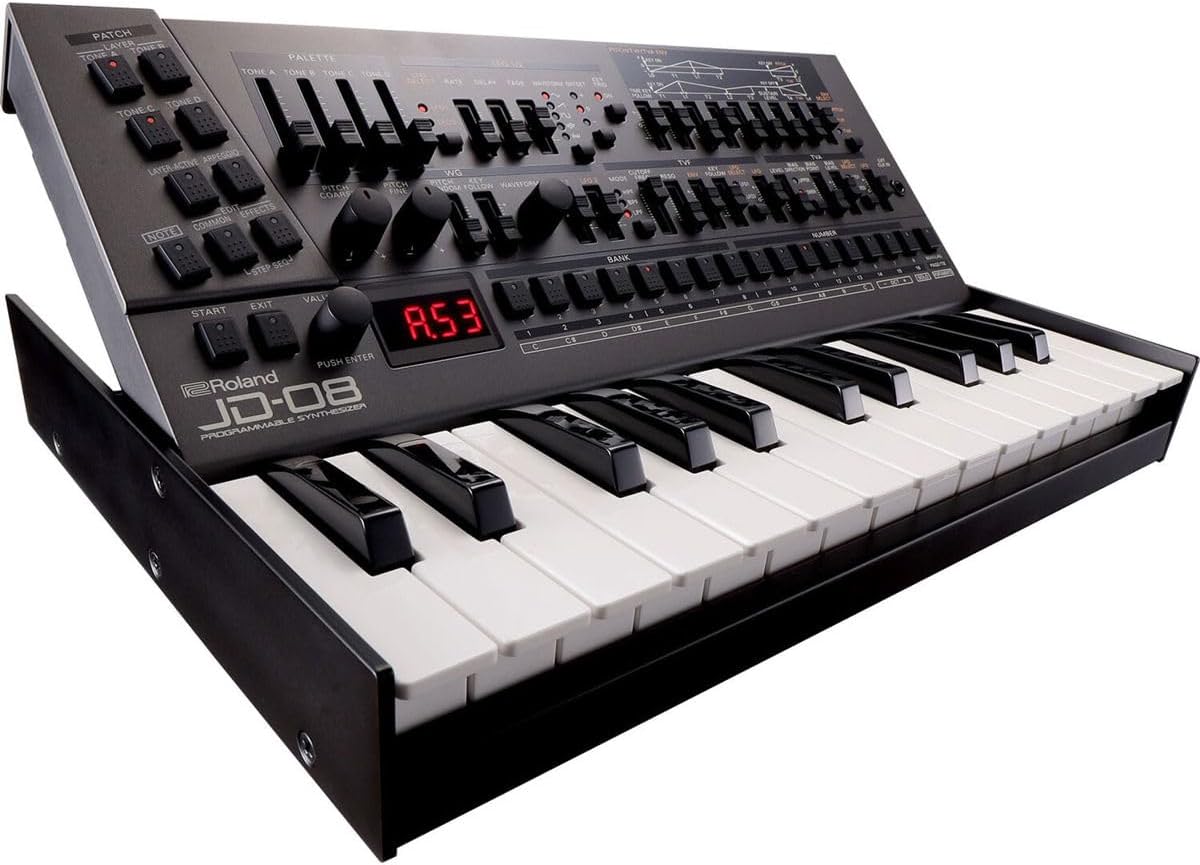 Roland JD-08 Tabletop Sound Module Boutique Synthesizer – Compact, Lightweight, Modern with New Effects and Polyphonic Sequencer