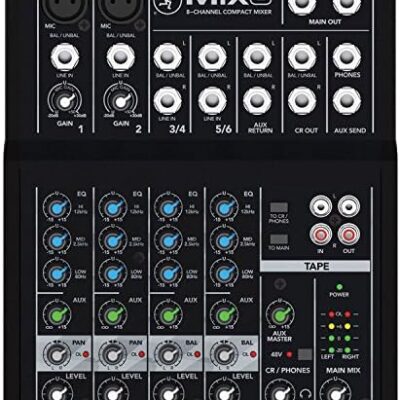 61nE9pfk6cL. AC Mackie Mix Series Mix8 8-Channel Mixer, Black