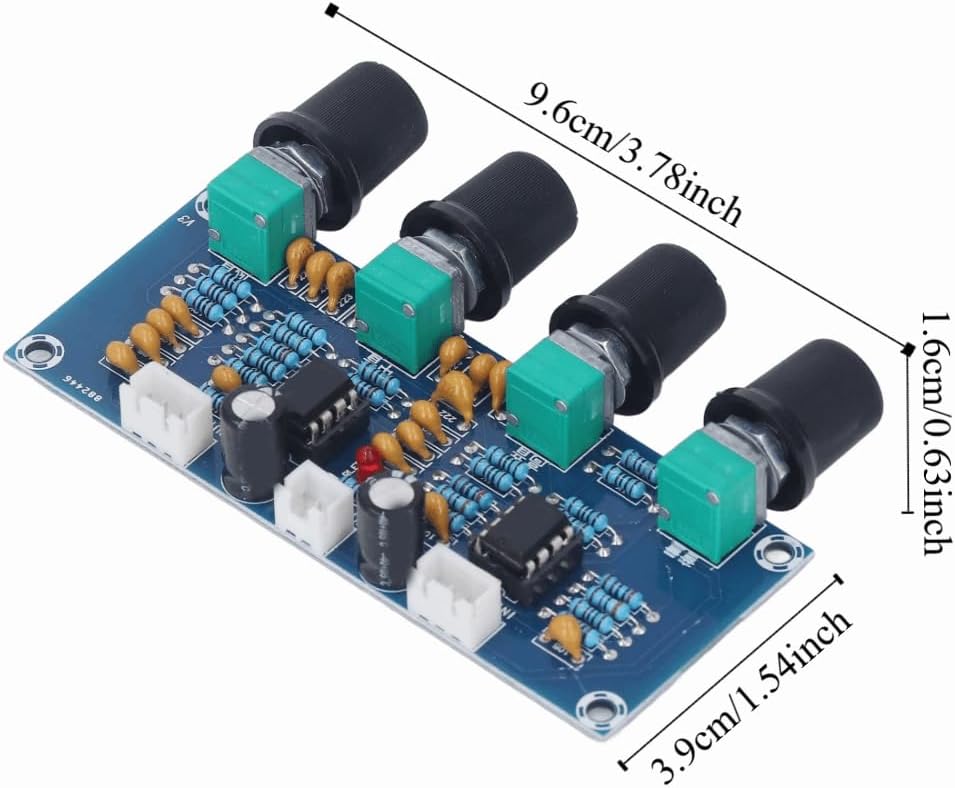 Dual Channel Preamp Module NE5532 Chip Tone Control Board for Digital Amplifiers 12-24V DC with Bass/Mid/High Adjustment(XH-A901)