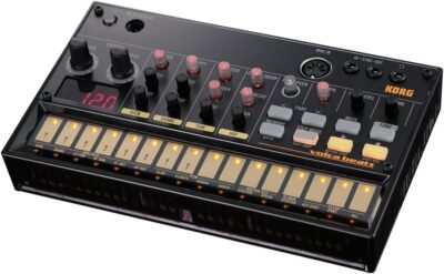 Korg Volca Beats Analogue Drum Machine Bundle with Volca Mix and Austin Bazaar Polishing Cloth