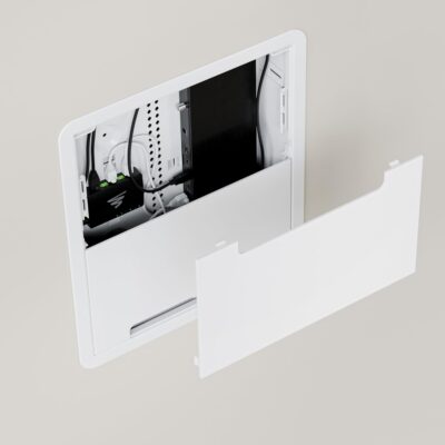 Legrand – OnQ Cable Management, In-Wall Media Box, Dual Purpose Structured Wiring Enclosure with Mounting Bracket, Home Networking Panel, 17 inch, White, ENP1705NAV1